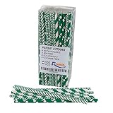 [160pcs] [Green] Biodegradable Party Paper Drinking Straws - Durable & Eco-Friendly