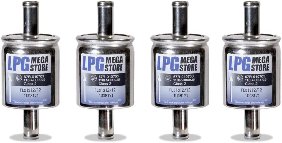 4 x gas filter, 12 mm, car gas, LPG, GPL filter, universal