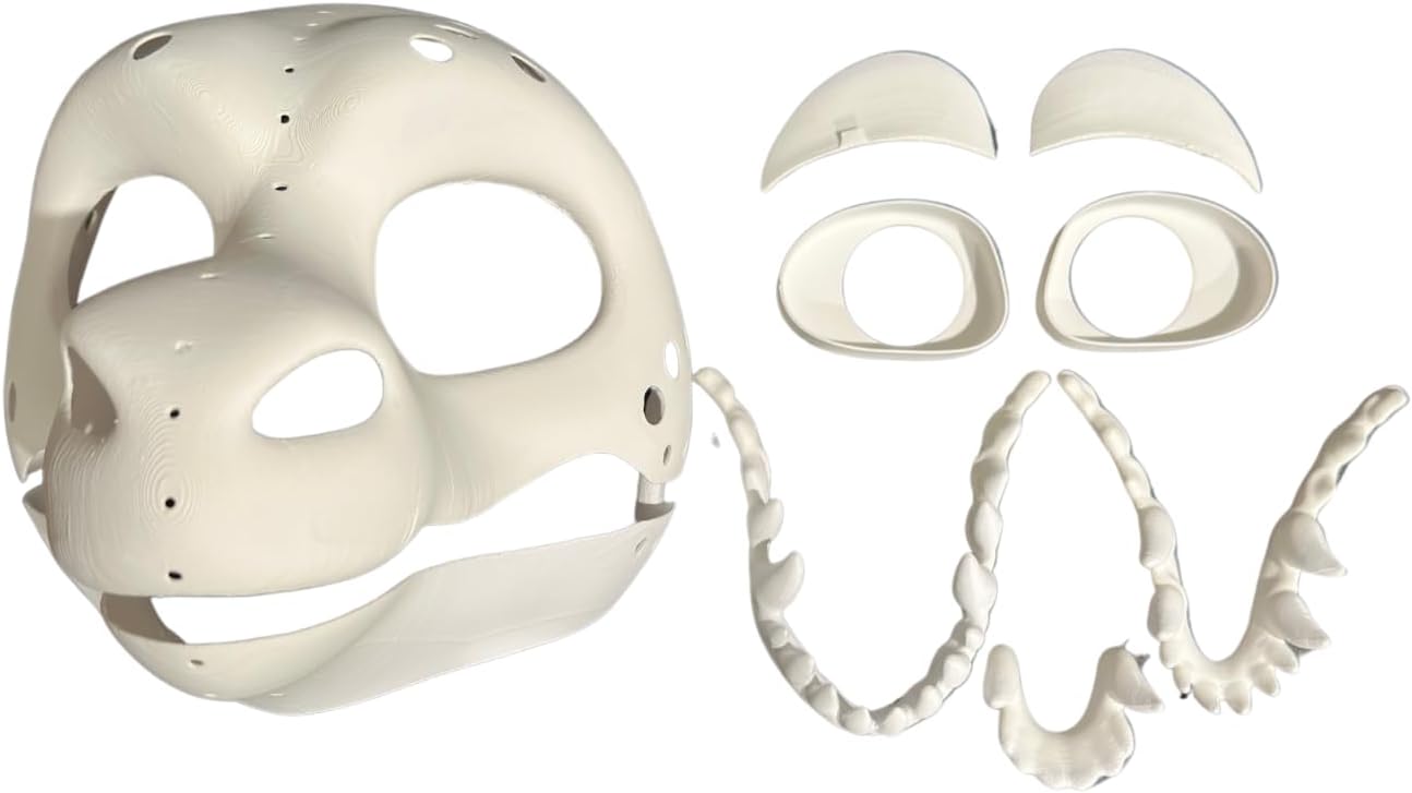 Triangle Dragon | Dragon Fursuit Headbase | 3D Printed in PLA | Furry Mask | Includes Jaw, Eyes, Nose, Teeth