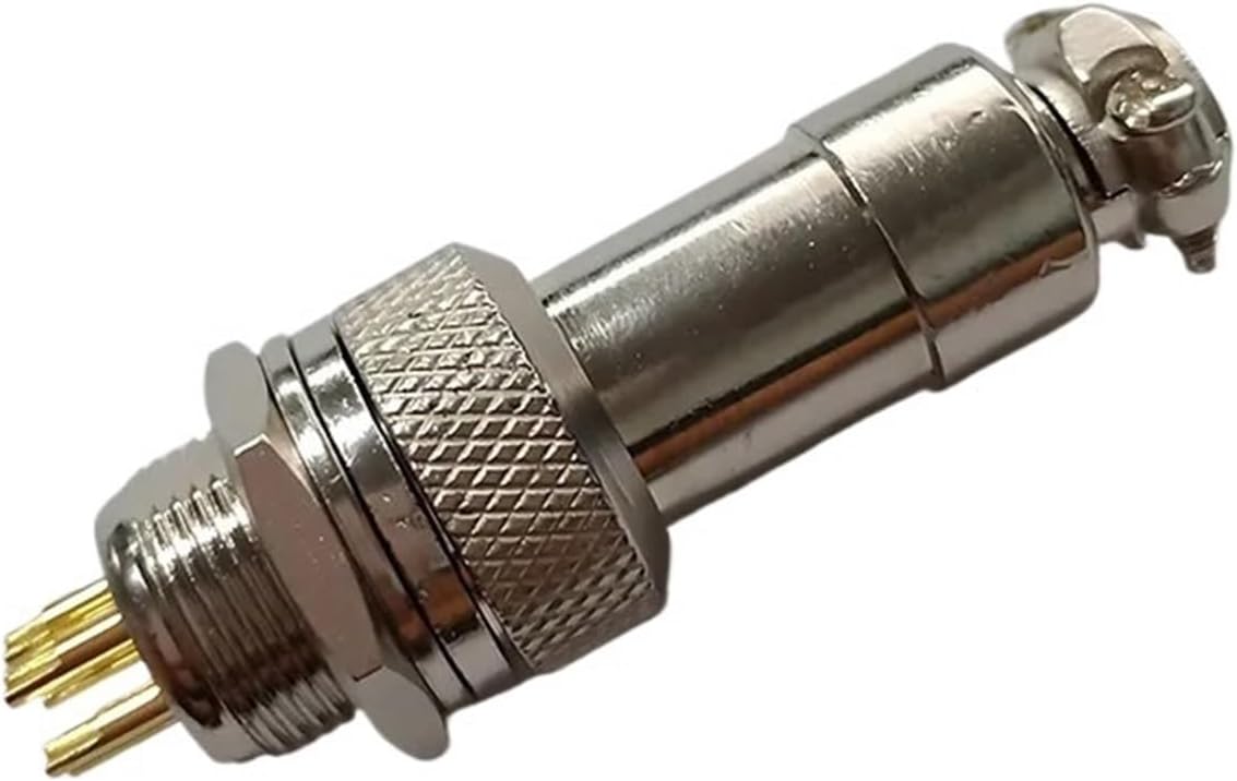 5/20/100Set Gold Plated GX12 GX16 GX20 2/3/4/5/6/7/8/9/10/12 Pin Male Female Butting Wire Cable Circular Aviation Plug Connector(Gx12 Nut Gold Plated,100 SETS-2P)