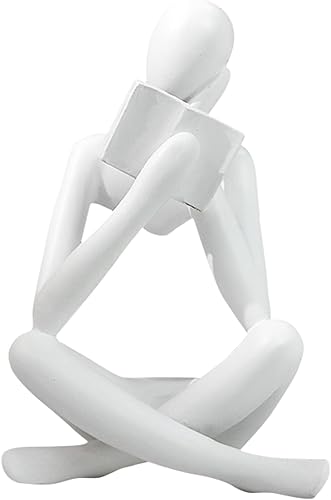 Miniatura 12 de Estatua de Mujer Leyendo, Esculturas de Pensador, Ornamento de Arte Abstracto, Decoración de Figurina Estética Moderna, Adecuada para Hogar Sala de