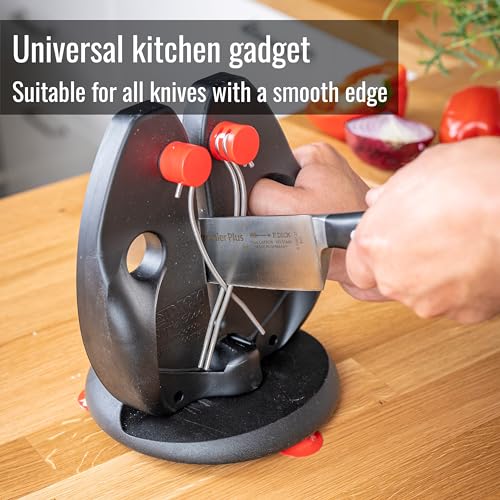 Foto von F. DICK Messerschärfer/Messerschleifer zum Durchziehen (spezielle Schärfstäbe, Standplatte mit Saugnapf, immer perfekter Winkel, manuelles einfaches Schärfen) Rapid Steel Action 9009200