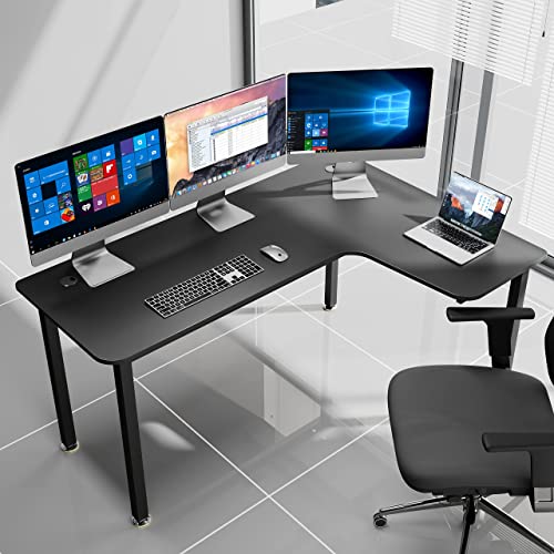 It's_Organized L Shaped Gaming Desk, 60 Inch Corner Computer Desk, Study Writing Desk, Ergonomic Gaming Table Workstation With Large Mouse Pad, Sturdy Metal Frame, Easy To Assemble, Right Side Black #TOP3
