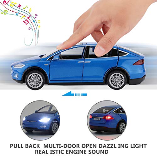 Diecast Toy Car Model X,Zinc Alloy Casting Pull Back Vehicles,1:32 Scale For 4 To 12 Years Old Toddlers Kids Toy Gift - With Lights And Music #TOP1