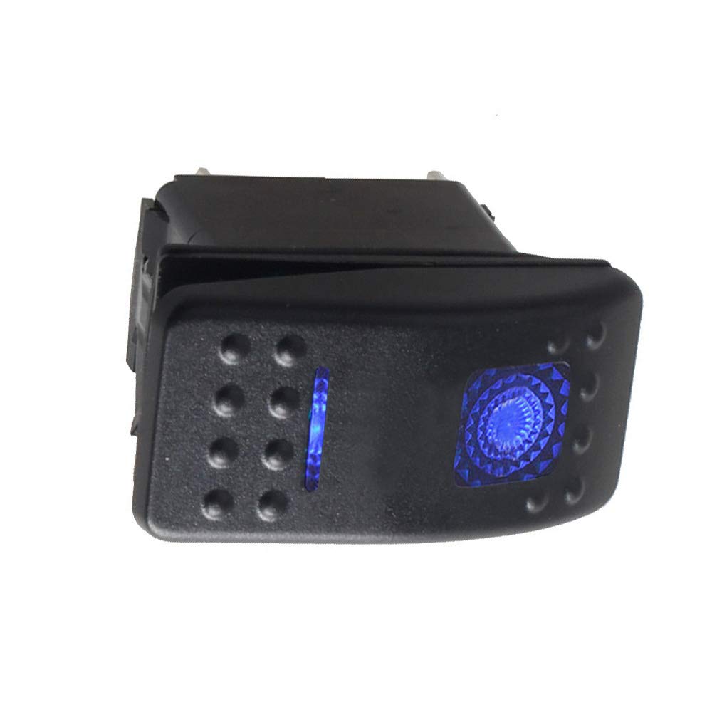 ETOPARS 3 X Robusto Motor Auto Interruttore Pannello di Controllo Due luci Blu Acceso SPENTO 5Pin SPST Interruttore a levetta Impermeabile 12V 20A 24V 10A