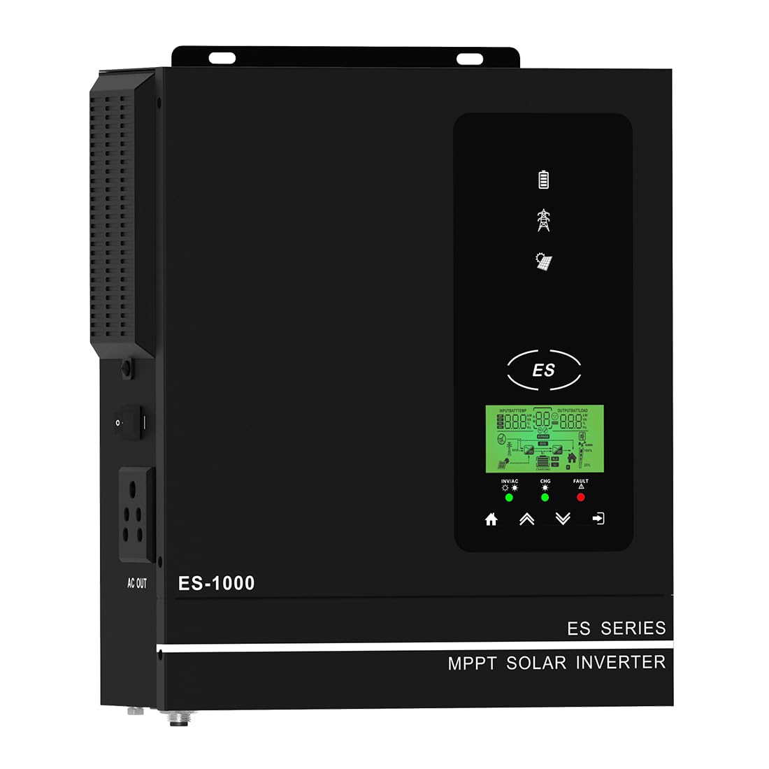 Anern 1KW Onduleur Solaire Hybride 1000W 12VDC à 230VAC avec Régulateur Solaire Mppt 40A Hors Réseau Onduleur Hybride Sinusoïdal (Off Grid) Intrant Photovoltaïque Max.150V