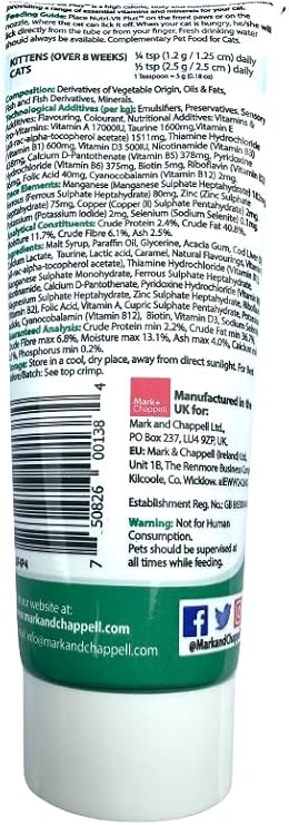 M&C Nurish-UM Paste Vitamin & Mineral Supplement for Cats 70g