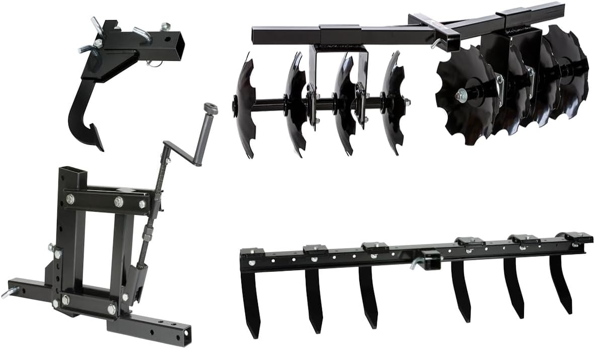 IMPACT IMPLEMENTS® New Soil Kit for ATV, UTV & Tractors - Includes 1-Point Lift, Cultivator, Disc Plow, & Middle Buster