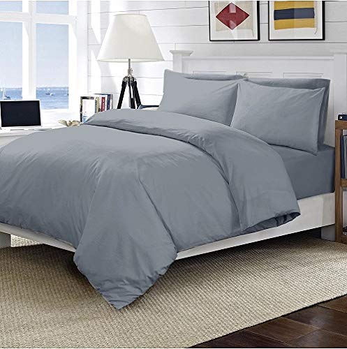 Excellent Quality King Grey Flat Sheet 400TC Egyptian Cotton Cover Bedding - King Size, Grey