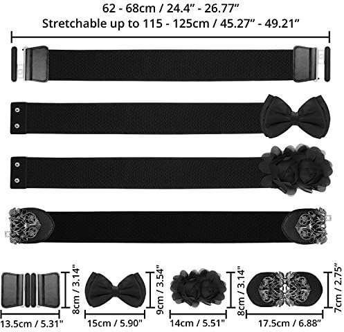 Cinture Elastiche Donna Larghe In Vita - 4 Pezzi Stile Vintage Con Fibbia - Foto 13