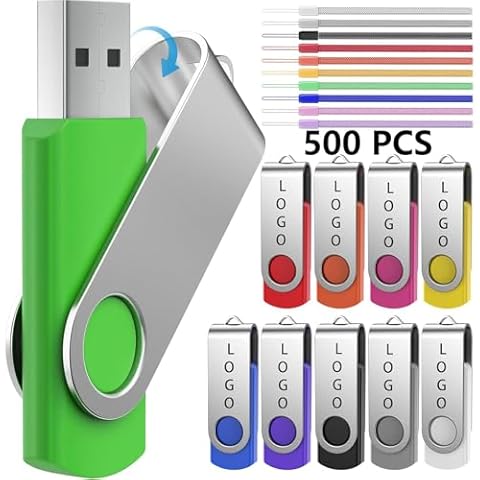 FEBNISCTE 500 Pack 512MB Flash Drive - Customized Your Logo USB 2.0 Thumb Drive Memory Stick - 500 PCS Cover