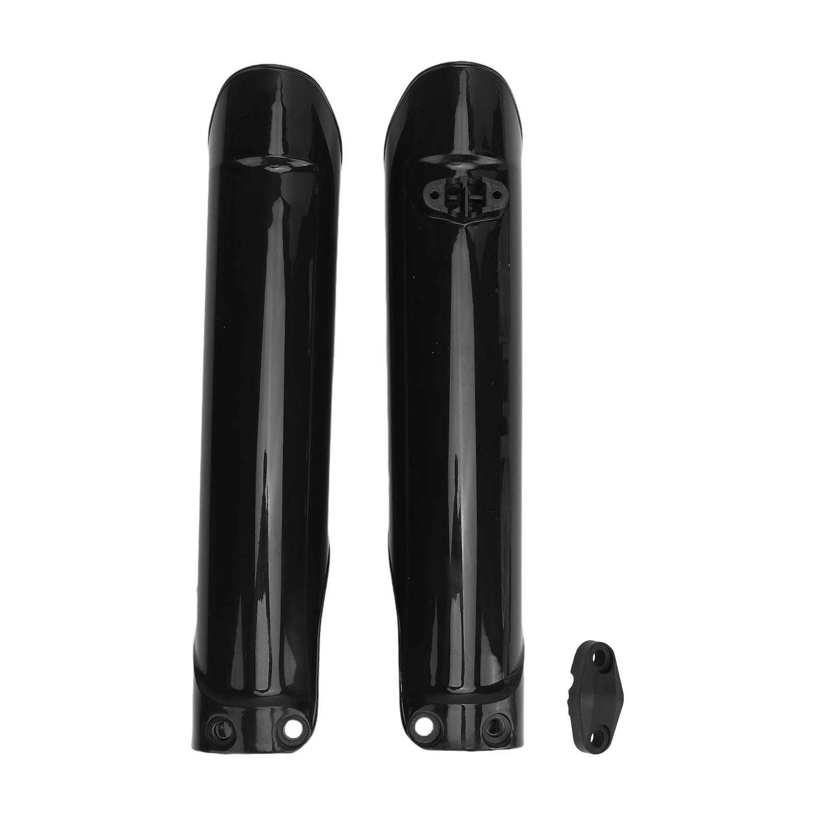 PolyGen Set di 2 coperture per tubo forcella anteriore con struttura in ABS, una protezione per ammortizzatore per EXC-500 / SX- 2015-2021, parti di manutenzione moto (Nera)