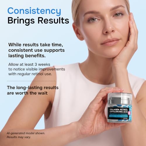 Image of Anti-Aging Face Moisturizer with Retinol, Collagen & Hyaluronic Acid - Moisturizer Face Cream for Women & Men - Visibly Firming & Hydrating Neck Cream - Day & Night Skin Care - 1.7 fl oz