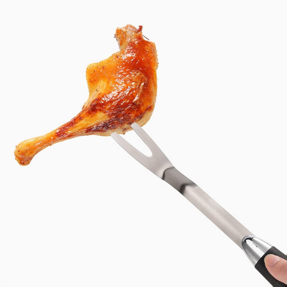 Zestaw do grilla 3 Akcesoria do grilla - Szczypce, szpatułki i widelce - Wytrzymałe akcesoria i narzędzia do grillowania ze stali nierdzewnej z solidnymi, solidnymi uchwytami