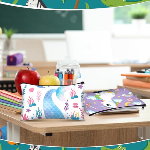 Image of Affrolling 36 Pcs Cartoon Animal Pencil Case Bulk Cute Cartoon Pencil Pouch Multicolor Canvas Pen Bag Organizer with Zipper Stationery Back to School Supplies(Adorable)