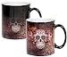 Sweet Gisele | Sugar Skull Mug | Heat Activated | Color Changing Coffee Cup | Floral Pattern Ceramic | Reveals Vivid Colors | Great Novelty Gift | Black | 11 Fl. Oz