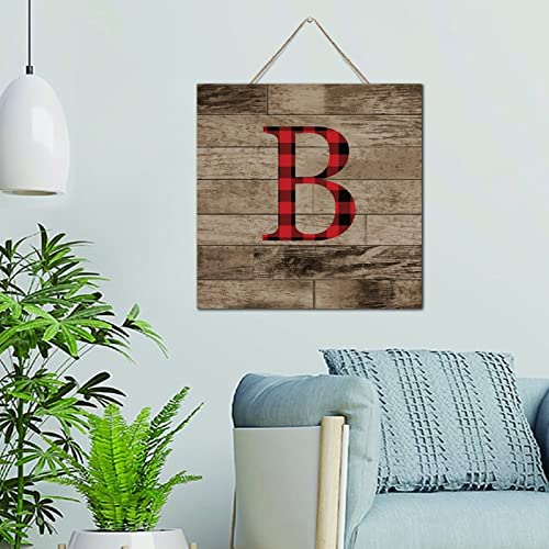 Monogramme de Noël en bois rustique de qualité supérieure initiale B