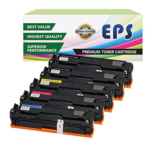 EPS 5 Pack Replacement Toner Cartridge Hp 131a for Hp Laserjet Pro M251 M276 (2 x CF210X, 1xCF211A, 1xCF212A, 1x CF213A)