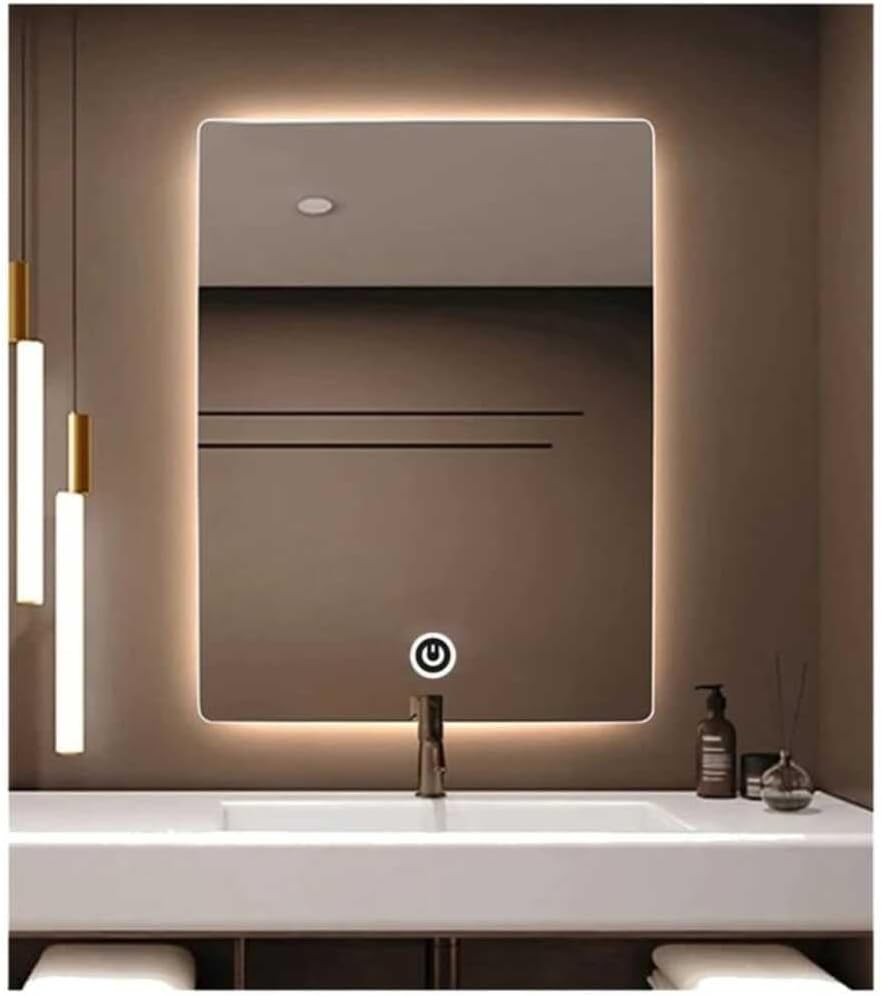 Touch LED Bathroom Mirror 31.5x23.6 in Illuminated Vanity Mirror with Daylight and White Light