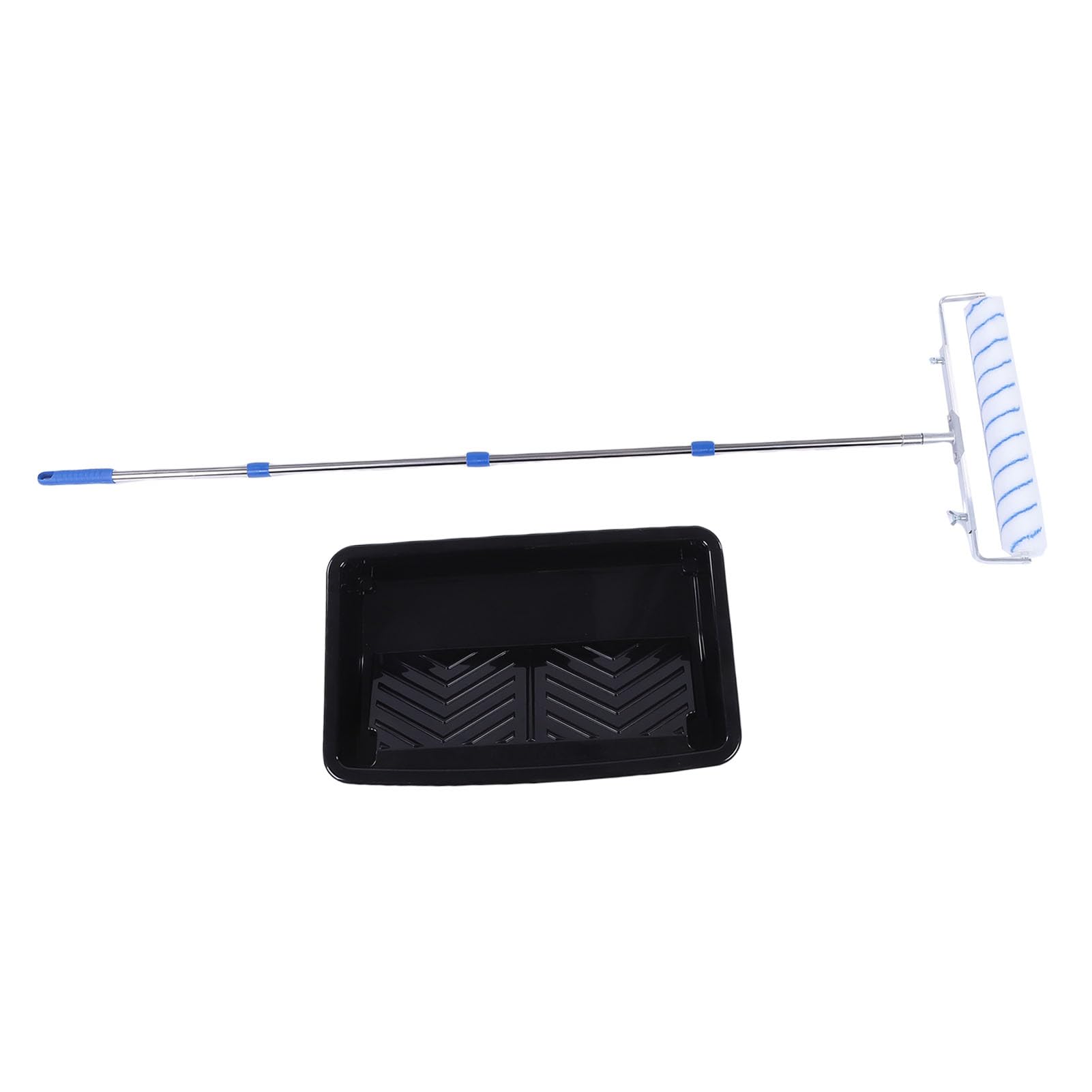 18-Zoll-Farbroller-Set, ABS-Edelstahl-Polyester-Malwerkzeuge mit Tablett und Verlängerungsstange für Heimwerker-Innenwände, Räume, Mikrofaser-Rollenabdeckung