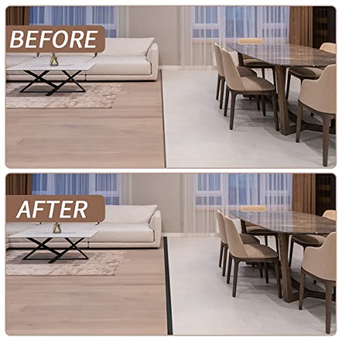 20 Ft Floor Transition Strip Self Adhesive Carpet Threshold Transition Strip Pvc Carpet & Floor Edging Trim Strip,Threshold Height Less Than 5 Mm (Black) #TOP5