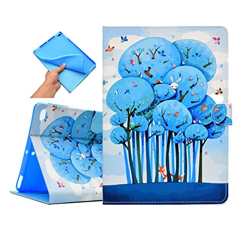 Outter Smart iPad 9.7 2018/2017 Funda, Ultra Slim Cartera Carcasa PU Piel Sintética con Función de Stand y Auto-Sueño/Estela para Apple Nuevo iPad Air 2(6th Gen) iPad Air(5th Gen) - Bosque Animal