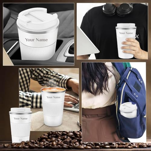 Image of Giftana Personalized Diary with Pen, Coffee Tumbler with Name, 3 in 1 Diary, Pen, Tumbler, Personalized Gifts for Husband Birthday, New Year Corporate Gifts for Employee (White)