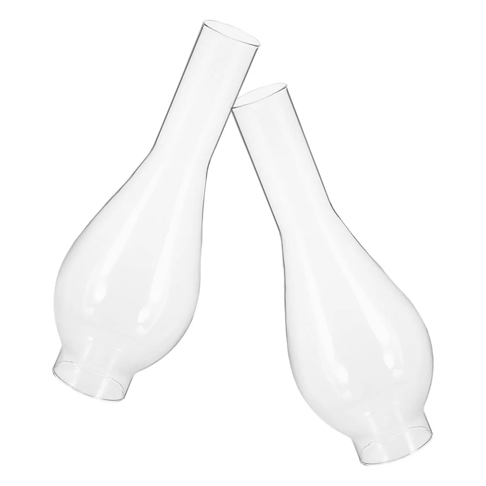 2 Pcs Glass Oil Lamp Chimney Vintage Covers Clear for Outdoor