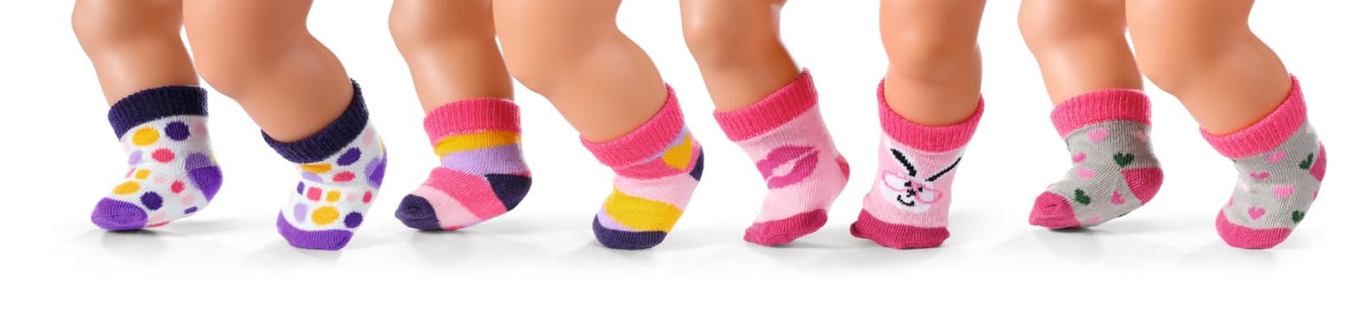 Baby Born Zapf Creation Skarpetki dla Lalek, Wielokolorowy, 2 Pary