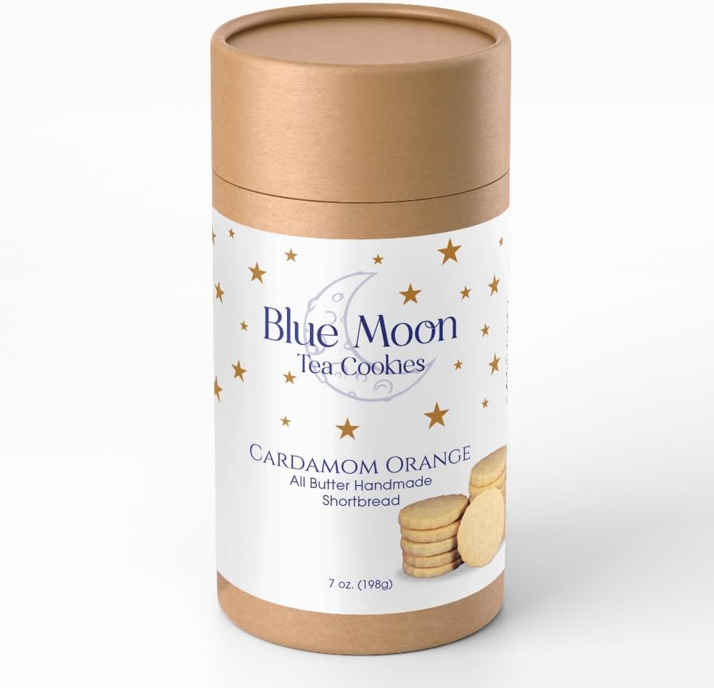 Blue Moon Tea Cardamom Orange Shortbread Cookies Gift Box (2-Pack), 7 oz