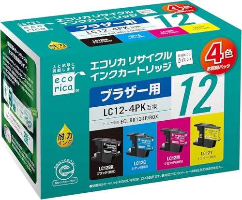 Amazon.co.jp: エコリカ ブラザー LC12-4PK対応リサイクルインク 通常