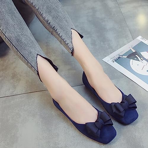 INEELUYI Women's Candy Color Casual Sqaure Toe Slip on Ballet Flats Buckle Non-Slip Dress Flat Shoes4