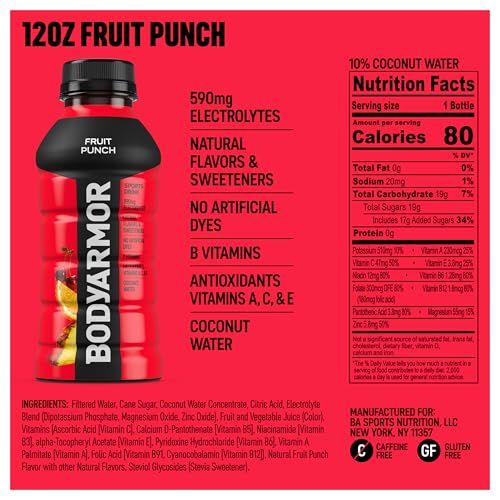 BODYARMOR Sports Drink Sports Beverage, Fruit Punch, 12 Fl Oz (Pack of 8) image 2