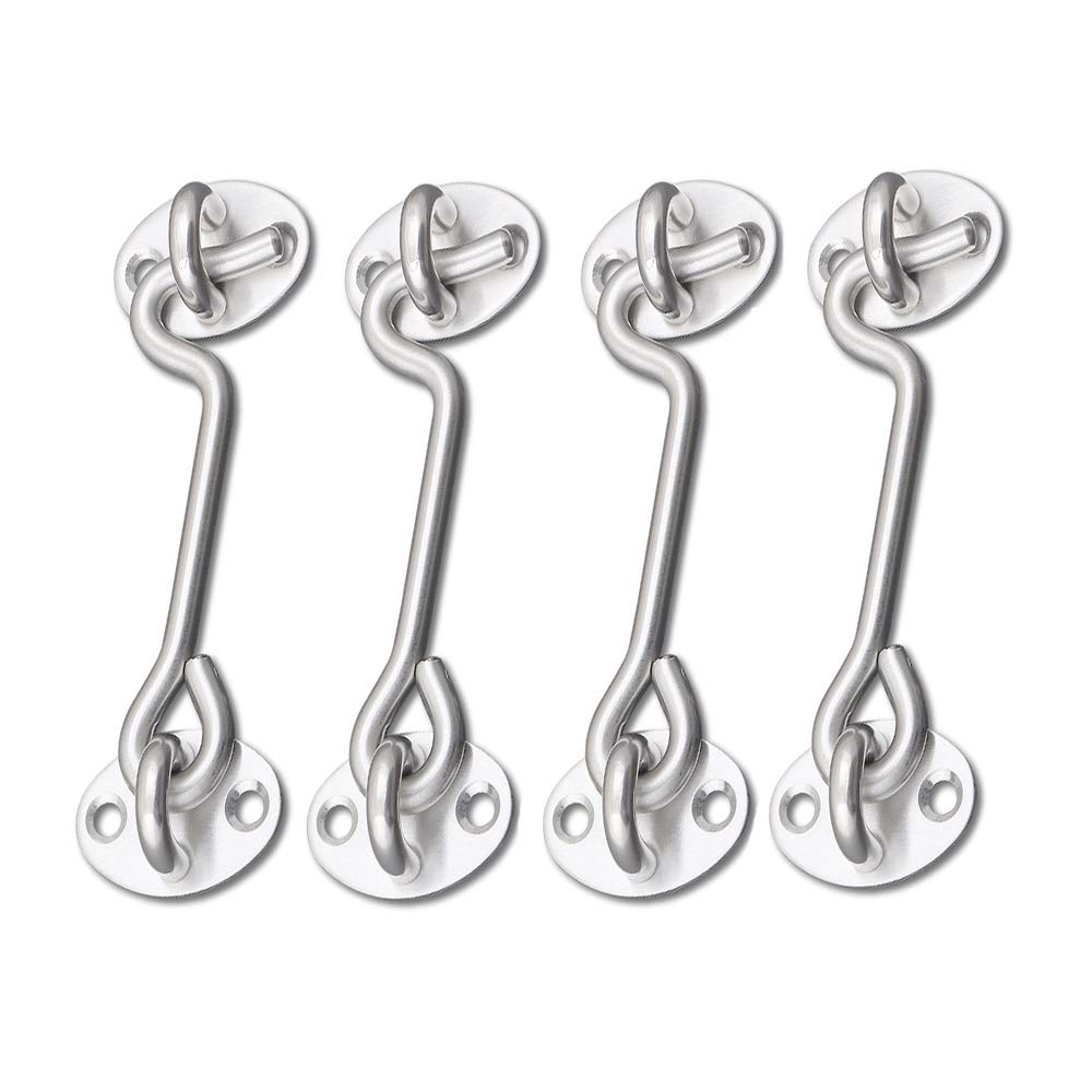Buy JINXM 4 Inch Door Hooks and Eye Locks Sinless Steel Eye Latches
