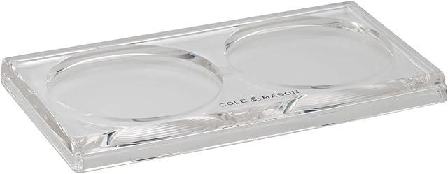 Cole & Mason H306119 Ramsgate Clear Salt and Pepper Mill Tray | Salt and Pepper Tray/Oil and Vinegar Bottles Tray | Acrylic | (H) 13mm x (W) 95mm x (D) 157mm | Mills Not included | 2 Year Guarantee