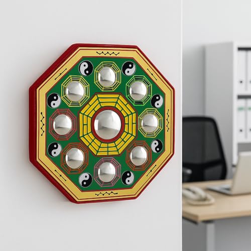 Image of Feng Shui Pakua Mirror | Wall & Door Decor for Positive Energy, Protection & Vastu Correction | Bagua Mirror to Remove Negative Energy (9 Inch)