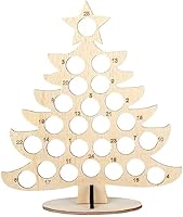 Vista 1 de Calendario de Adviento 2022, calendario de cuenta regresiva de Navidad, marco de chocolate de madera, calendario de Adviento de decoración