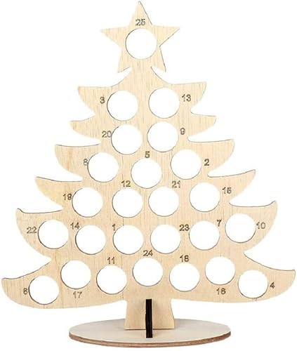 Calendario de Adviento 2022, calendario de cuenta regresiva de Navidad, marco de chocolate de madera, calendario de Adviento de decoración de