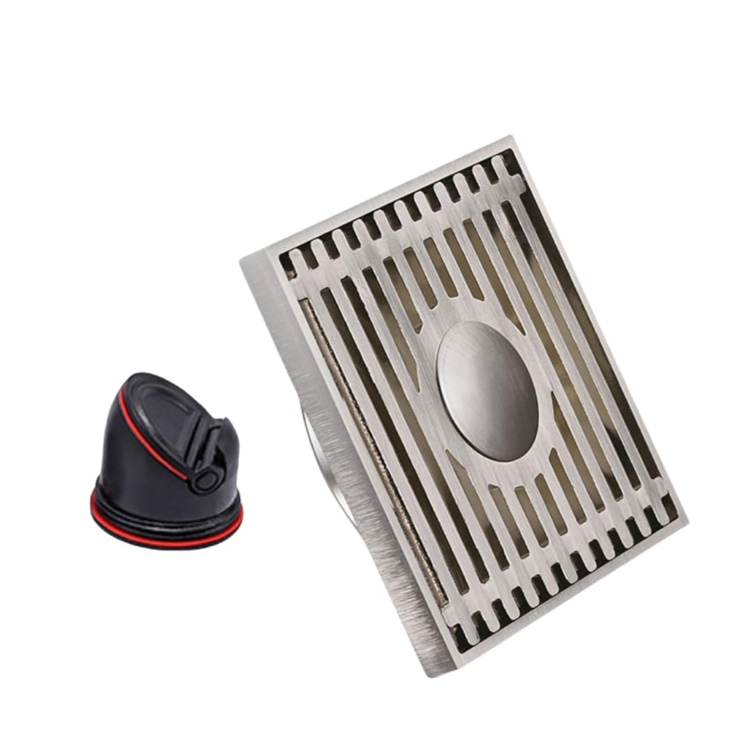 Desagüe de Suelo, Desagüe de Piso Invisible Lavadora Cobre Puro(Nickel Brushed Dual Use,Black Straight Row)
