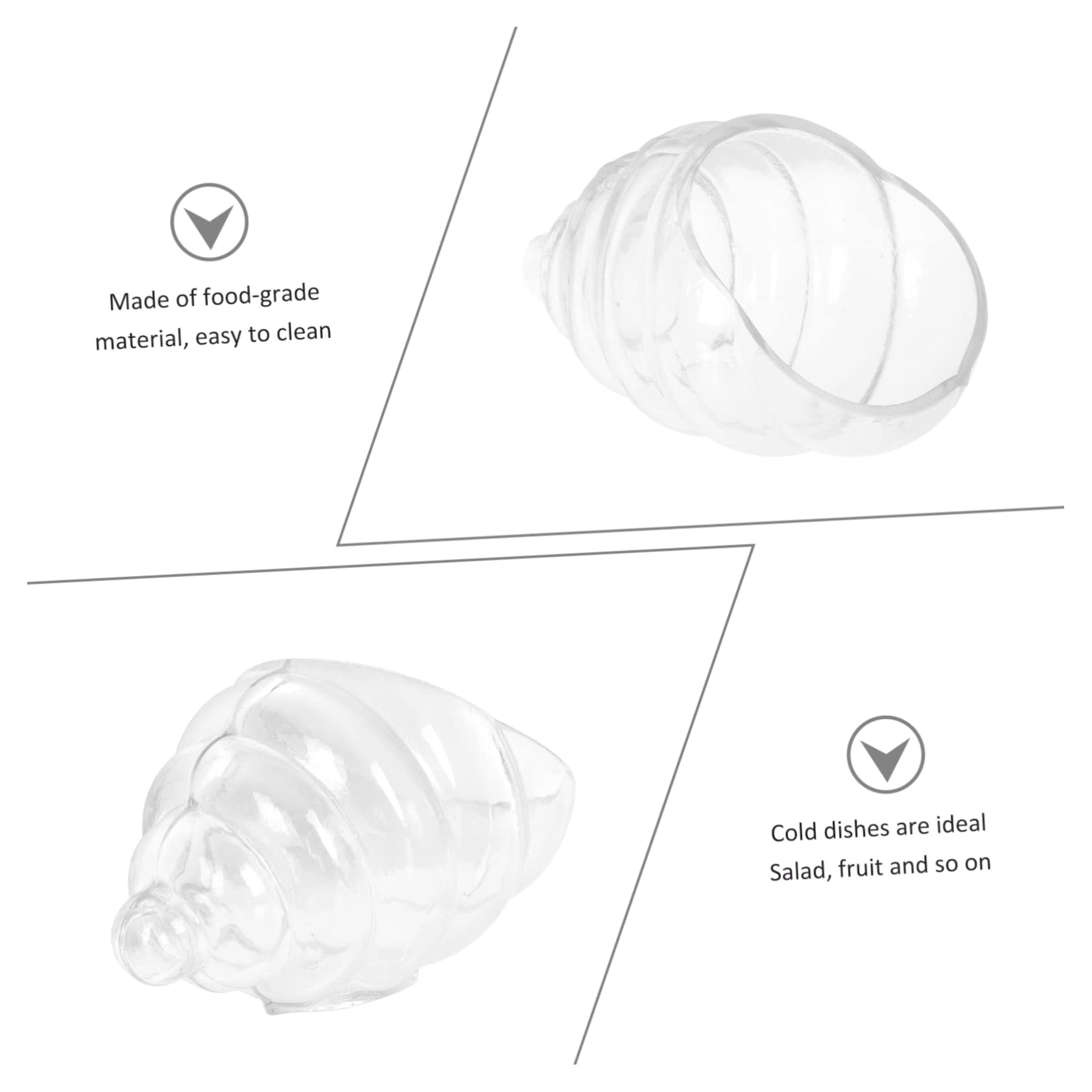 Cabilock Saladier Verre Escargot Bol de Service Transparent Présentoir Alimentaire