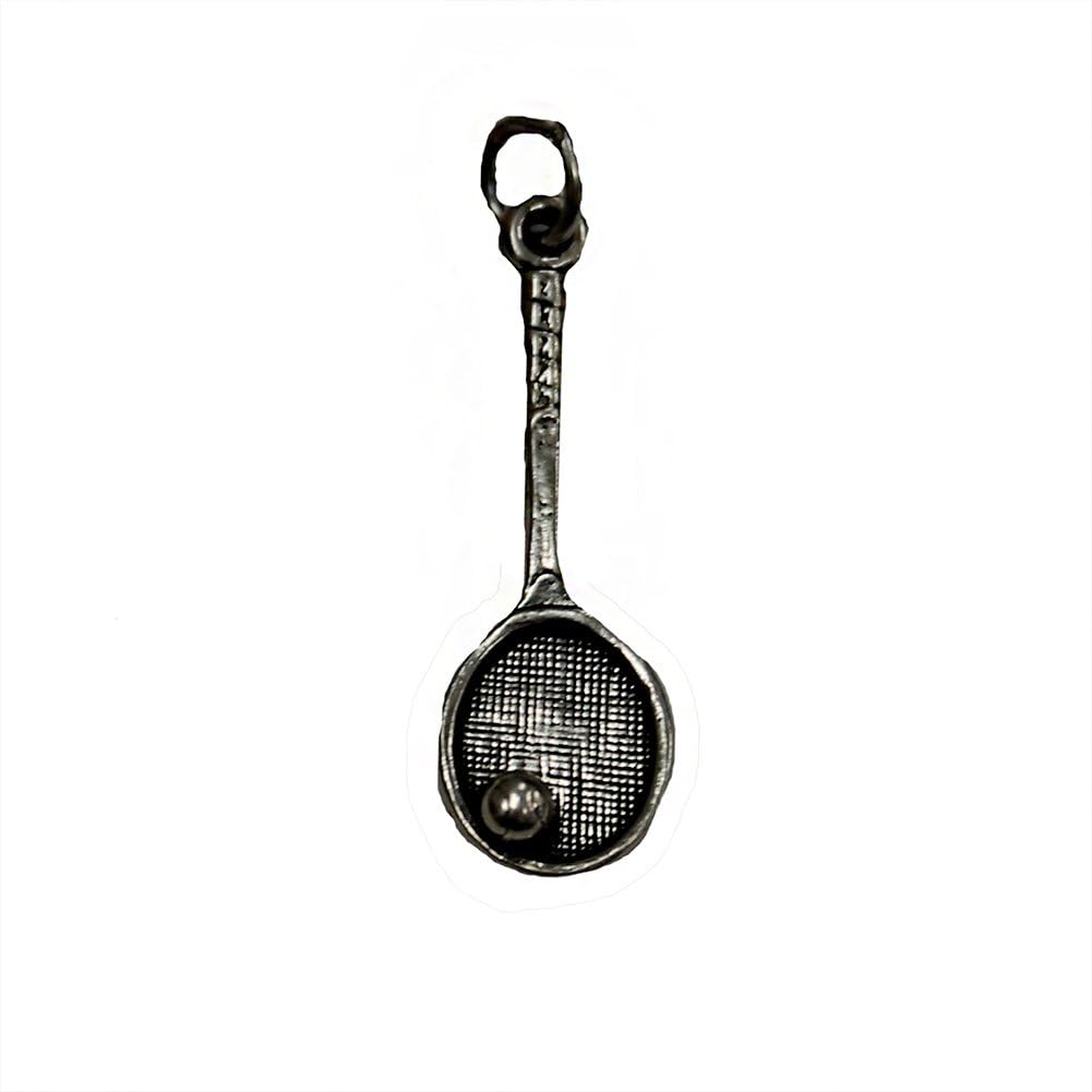 SportsForHer Sterling Silver Tennis Racquet with Ball Charm