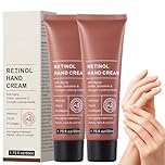 2PCS Retinol Hand Cream Anti Ageing,Moisturising Handcream,Hand Cream for Very Dry Hands,Deep Hydrating Hand Moisturiser,Hand&Nail Cream with Cuticle Care,Fast Absorbing Dry Skin Cream,for Women Men