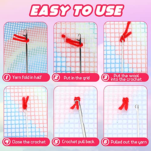 20 X 15 Inch Unicorn Latch Hook Kits Diy Crochet Yarn Kits Latch Hook Rug Canvas Rug Sewing Set Needlework Sets Cushion For Beginners Kids Adults Craft Bedroom Birthday Decor #TOP3