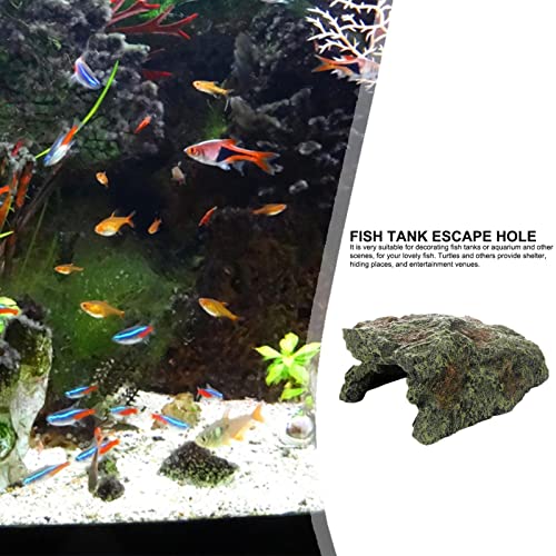 Esconderijo de répteis - Caverna de couro de peixe de resina | Decoração de aquário Peixe Camarão Ab