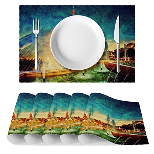 Sets de table Tour Eiffel vintage pour décoration de table de salle à manger