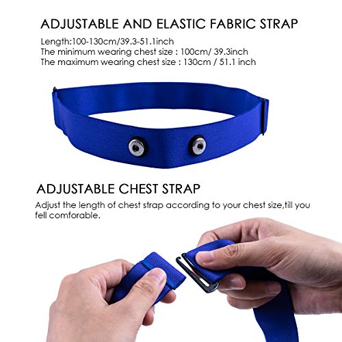 XUXIN Universal Replacement Heart Rate Monitor Soft Strap Adjustable Elastic Chest Mount Belt for Polar, Garmin, Wahoo - Thumbnail 7