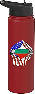 Bulgaria USA America Chest Bulgarian Pride Bulgarian Roots Stainless Steel Insulated Water Bottle