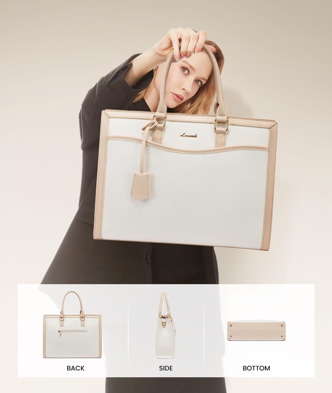 LOVEVOOK Laptop Tote Bag for Women, Office Work Bag Briefcase fit for 15.6 inch Laptop, Large Capacity Teacher Bag Handbag - Image 8