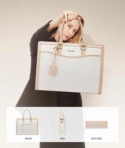 Miniatura 8 de LOVEVOOK Bolsa de mano para laptop para mujer, bolsa de trabajo de oficina, maletín para laptop de 15.6 pulgadas, bolsa de gran capacidad para