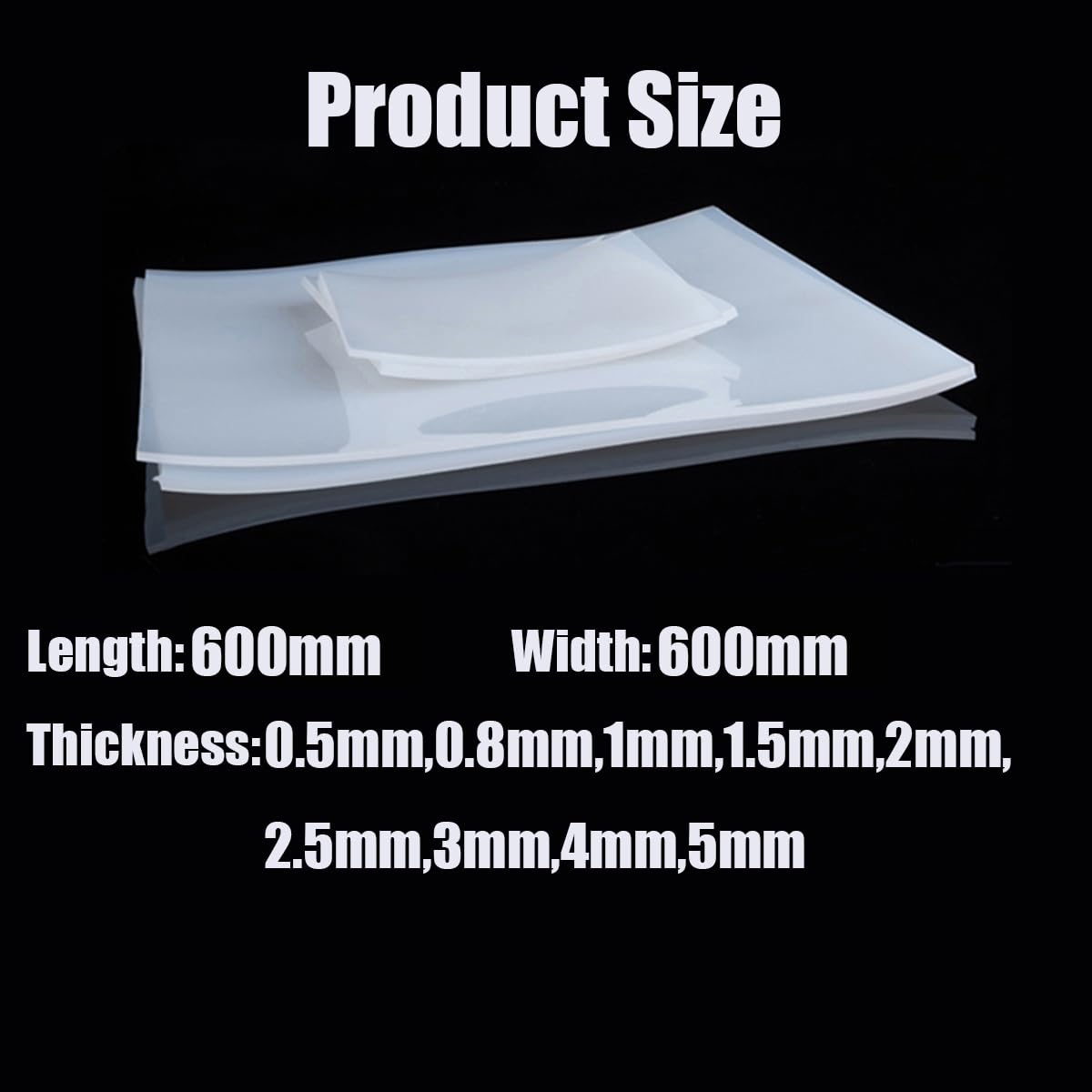OEVXZDCIR Silicone Rubber Gasket Sheet 600x600x0.5mm-600x600x5mm High Temperature Resistant Flexible Translucent Sealing Material for DIY Crafts Home Repair Industrial Use(600mm*600mm*1mm)